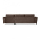 Divano con Chaise Longue Gregory in Tessuto Marrone