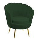 Poltrona Imbottita 73x72xh49/77 cm in Tessuto Velluto Tulipan Verde