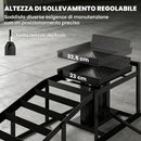 2 Rampe Idrauliche Auto 114x34,5x23-32,5A cm Portata 3T in Metallo Nero      