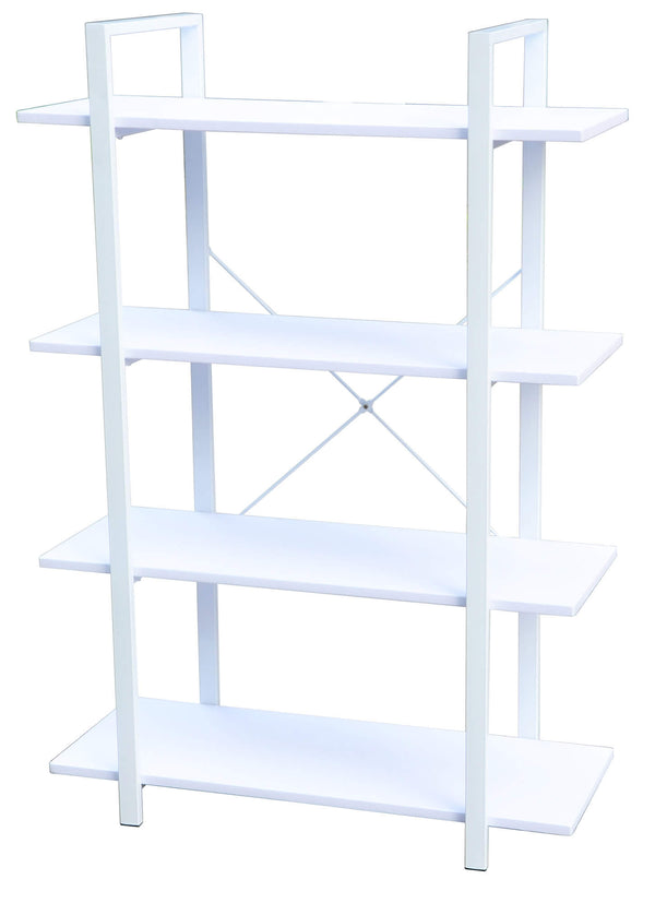 acquista Bücherregal 4 Regale 80x33x116 cm aus Metall und Holz Motti Union Bianca