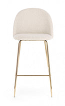 Set 2 Sgabelli 51x55x105 cm Carry in Bouclè Oro e Avorio