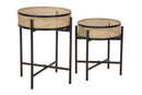 Set 2 Portavasi Ø40x50-35x40 cm in Metallo Ciotole Rimovibili