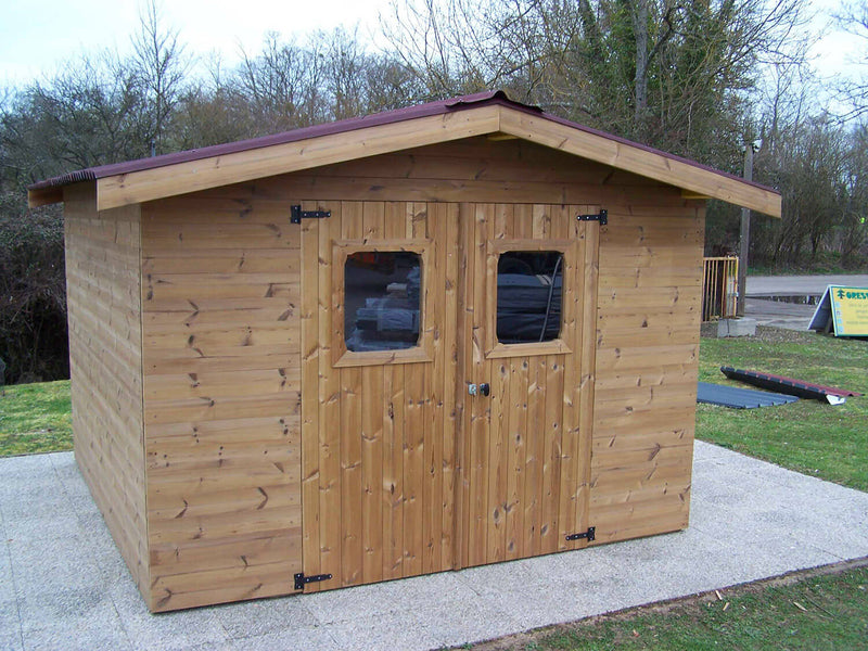 Casetta Box da Giardino 3,16x2,4 m Senza Pavimento in Legno Picea Massello 19mm Tetto a Lastre Therma