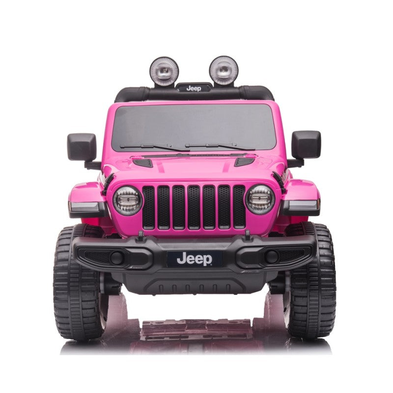Macchina Elettrica per Bambini 12V 2 Posti con Licenza Jeep Wrangler Rubicon Rosa