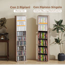 Libreria 33x24x140 cm Scaffale Porta CD con 6 Ripiani Regolabili Capacità di 260 CD/120 DVD Color Legno      