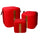 Set  3 Pouf Contenitore in Tessuto Velluto Rosso