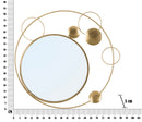 Specchio Planet 90x3x83 cm in Ferro e MDF Oro