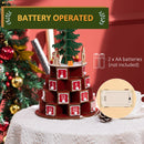 Calendario Avvento di Natale a Cono 22x22x35 cm Con 10 Luci a LED in Compensato