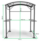 Tettoia per Barbecue 250x135x224 cm in Acciaio con Accessori 