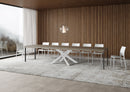 Tavolo Allungabile 140-400x90x77 cm Volantis Premium Tortora Telaio Bianco 