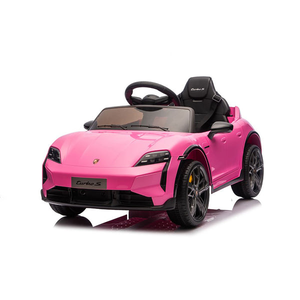 sconto Macchina Elettrica per Bambini Porsche Taycan Turbo S 12V con Telecomando Bluetooth Luci LED e Tappetini Rosa