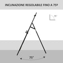Cavalletto Treppiede da Pittura 51,5x71,5x134,5 cm in Legno di Pino Nero