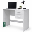 Scrivania da Ufficio Salvaspazio 90x48x75 cm con Cassetti in Melamina Bianco      