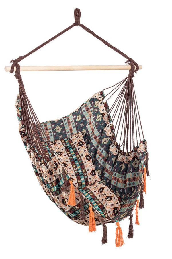 prezzo Amaca Sedia Sospesa da Giardino 120x146 cm in Poli-Cotone Santander Marrone-Beige