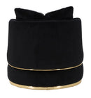 Poltrona Paris Space Nero/Oro Ø84x72 cm in Legno e Spugna Nero e Oro