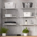 Kit per Fissaggio Mensole 330 mm in Acciaio Emuca Bianco