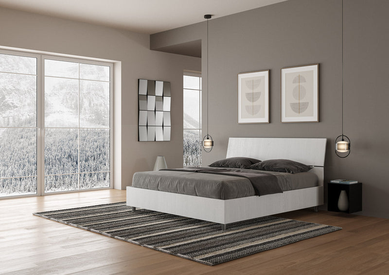 Letto Matrimoniale Testata Inclinata Demas Bianco Frassino Varie Misure