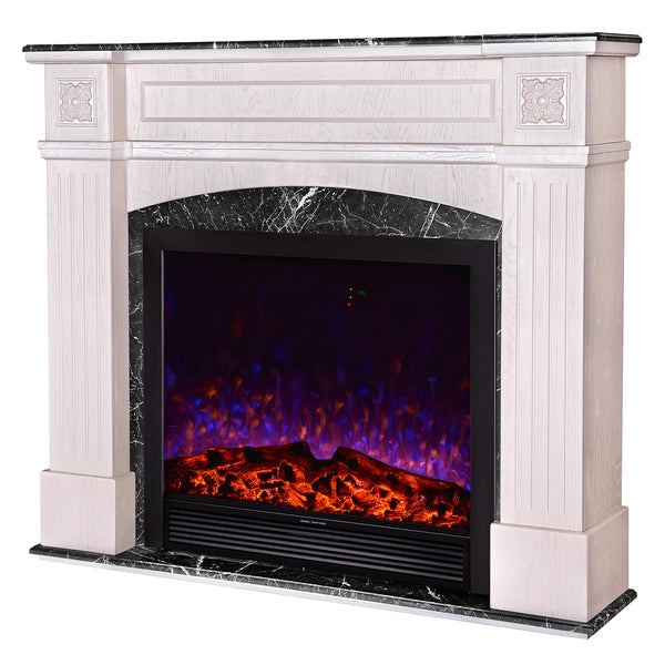 Camino Elettrico da Pavimento 136,5x157x32 cm Effetto Fiamma 1500W Josefina maxi & Maximus Ivory/dark gray sconto