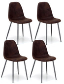 Set 4 Sedie 44x50xH84 cm in Similpelle Brigitte Moka Vintage