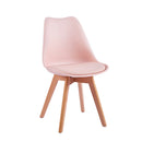 Set 4 Sedie 53,5x48,5x83 cm in Polipropilene e Similpelle Candice Rosa