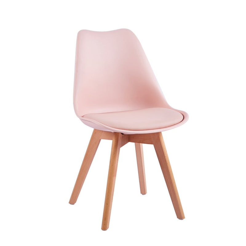 Set 4 Sedie 53,5x48,5x83 cm in Polipropilene e Similpelle Candice Rosa