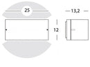 Lampada Applique Mezza Luna Chiusa Colore Alluminio per Esterno Linea Umbe Sovil