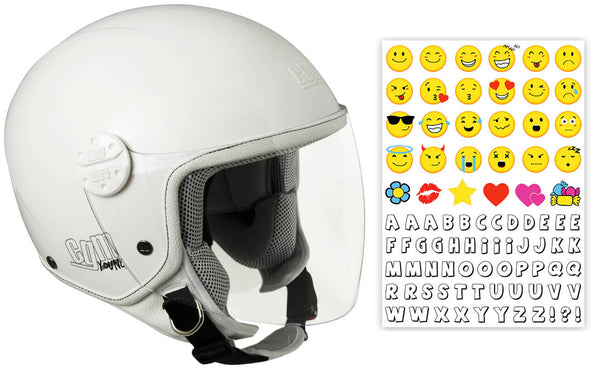 acquista Demi-Jet-Helm für Kinder mit langem Visier CGM Varadero Smile 206S Weiß