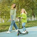 Monopattino per Bambini 3-8 Anni con Ruote Luminose Impugnatura Regolabile e Freno Posteriore Nero      
