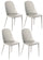 Set 4 Sedie 46x55xH80 cm in Polipropilene Tamara Grigio Chiaro
