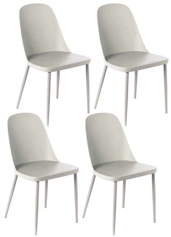Set 4 Sedie 46x55xH80 cm in Polipropilene Tamara Grigio Chiaro prezzo