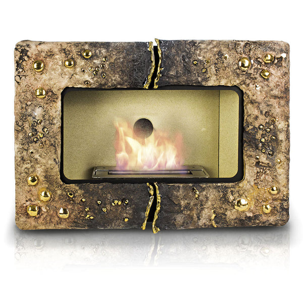 sconto Bioethanol Wandkamin aus Keramik 60x40 cm Ferazzoli Wand Braun