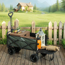 Carrello da Giardino 125x48x78-102 cm da 95L Pieghevole in Acciaio e Poliestere Verde 