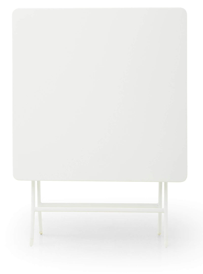 Set Tavolino e 2 Sedie Pieghevoli da Giardino in Acciaio Kraus Tiziano Bianco