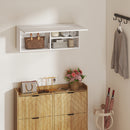 Mobiletto da Bagno 80x25x30 cm Pensile con Anta a Ribalta e Ripiani in MDF Bianco      
