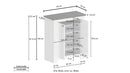 Scarpiera 2 Ante 84x42x100 cm Figo 2A Bianco Opaco/Rovere Wotan  