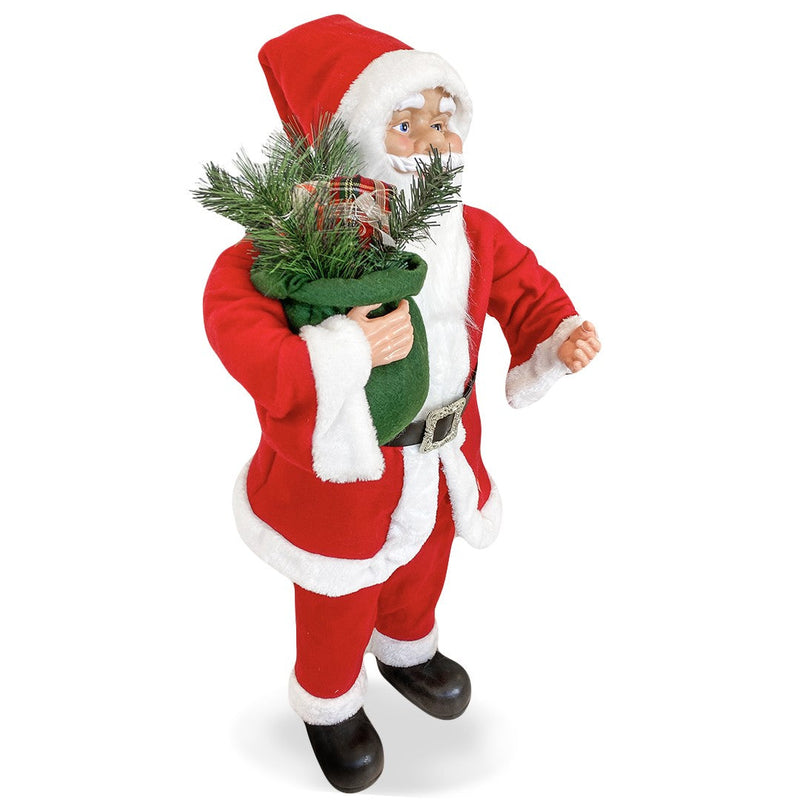 Pupazzo Babbo Natale H90 cm con Luci e Suoni Rosso