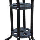 Tavolino da Giardino in Ferro con Piano in Vetro Temperato Nero Ø60x70 cm 
