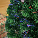 Albero di Natale Artificiale 90 cm 90 Rami in PVC e Fibra Ottica con 12 LED 