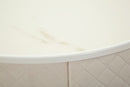 Comodino Toeletta con Puff Vellit Crema Ø52x70 cm - Ø36x39 cm in Pino e MDF e Metallo      