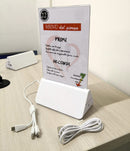 Porta Menu da Tavolo con Presa USB Ricarica Smartphone Rombo Bianco
