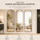 Specchio ad Arco da Terra e Parete 155x45 cm a Figura Intera in Alluminio Nero     