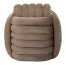 Puff Softy Grigio 45x45x45 cm in MDF e Cotone e Poliestere Grigio      