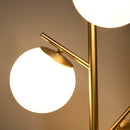 Lampada da Terra Moderna Ø27x159 cm con 3 Punti Luce in Acciaio e Vetro Oro