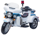 Moto Elettrica Polizia Americana 3 Ruote per Bambini 12V Kidfun Police Washington Bianca