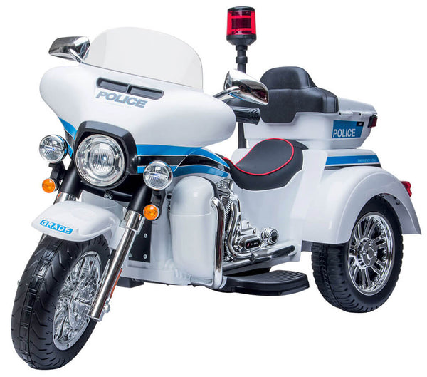 sconto American Police Elektro-Motorrad 3 Räder für Kinder 12V Kidfun Police Washington White