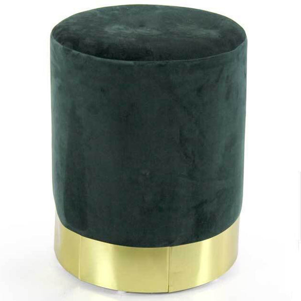 Pouf Poggiapiedi 31x31x38 cm in Metallo MDF e Tessuto Velluto Verde Scuro online