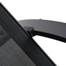 Set 2 Lettini Prendisole e Tavolino con Ripiano 59x169x66 cm in Tessuto Traspirante e Metallo Nero