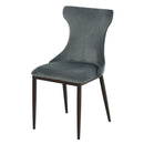 Set 2 Sedie imbottite in Metallo e Poliestere 45x57,5x87,5 cm  Grigio Scuro