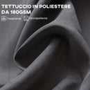 Ombrellone Doppio a 12 Stecche 455x265x238 cm con Base a Croce e Manovella in Acciaio e Poliestere Grigio      