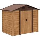 Casetta Box da Giardino 152x235,7x208,7 cm Acciaio Effetto Legno